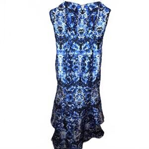 Xscape navy and blue floral mermaid gown rhinestone strapless size 10